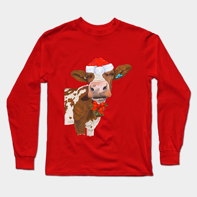 Holiday Moo'd Long Sleeve T-Shirt by Julie Townsend Studio